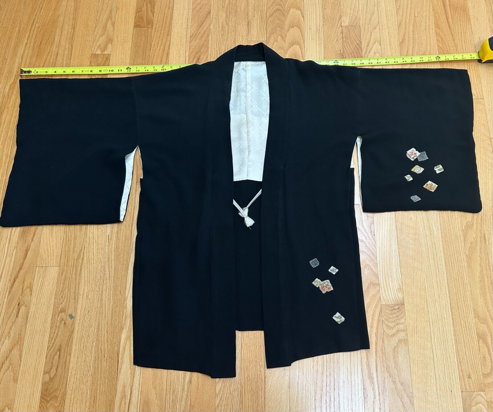 AUTHENTIC Kimono Japanese Vintage Silk Women Haori Jacket Black Japanese Elegant