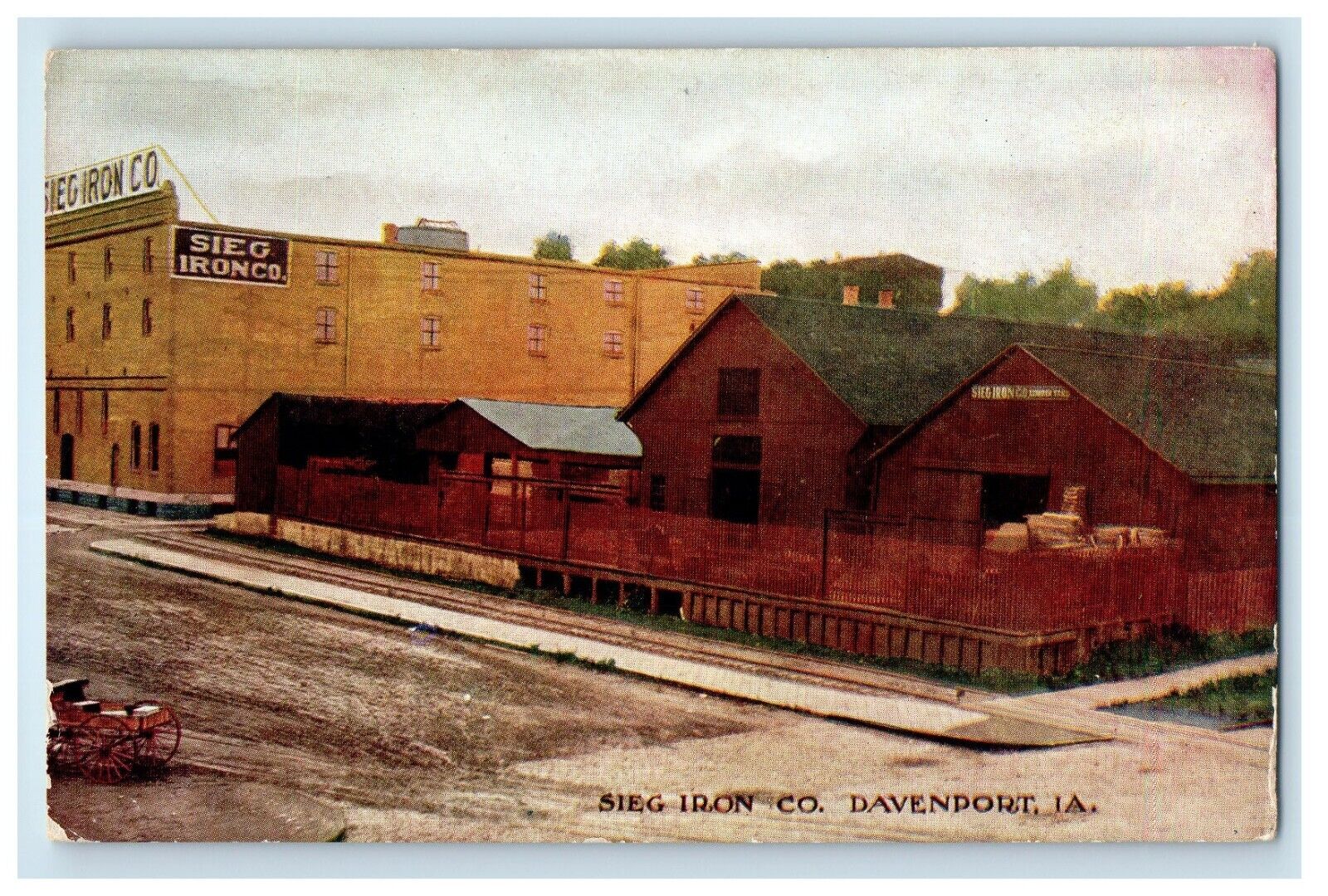 c1910's View Of Sieg Iron Co. Davenport Iowa IA Unposted Antique Postcard