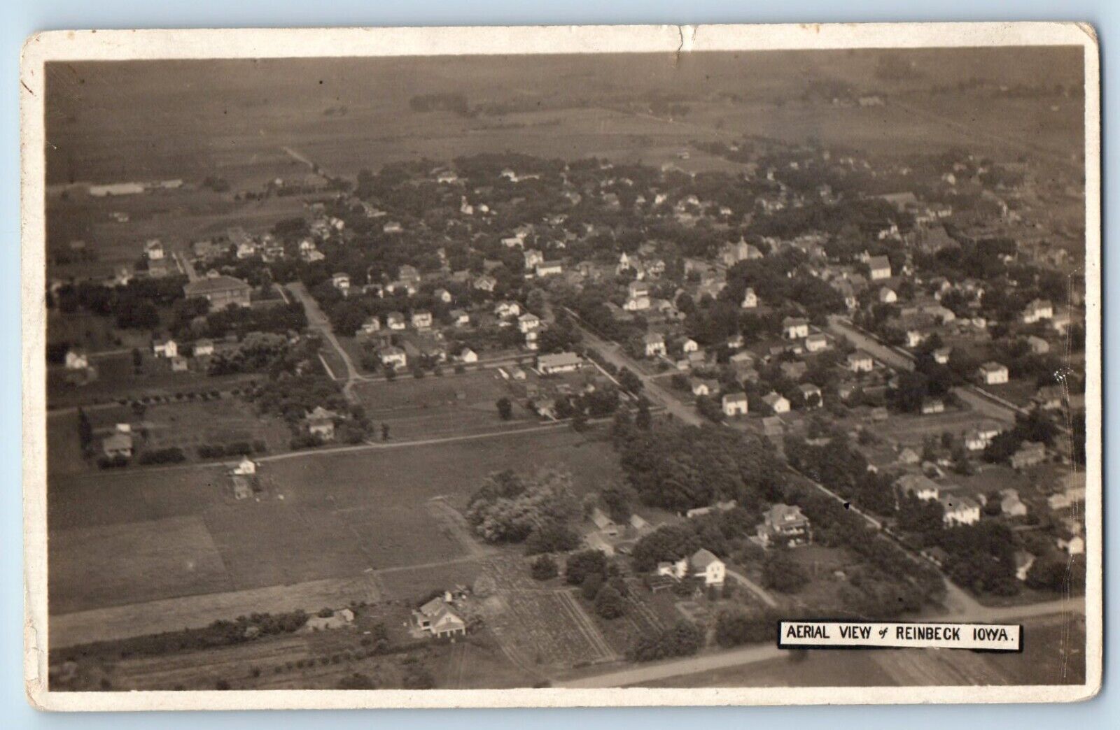 Reinbeck Iowa IA Postcard RPPC Photo Aerial View c1910's Antique Posted