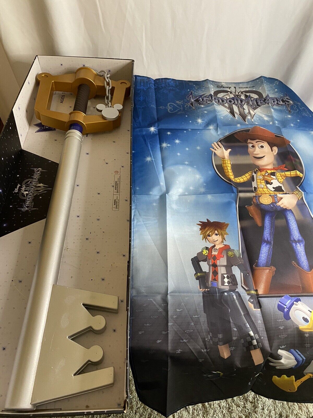 New Rare Disney PDP Kingdom Hearts 3 Full Size  Key Keyblade Props Banner Box