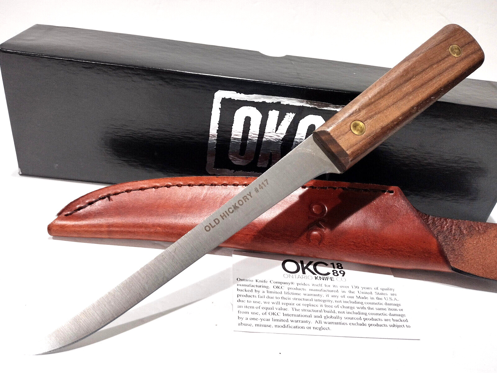 Ontario Knife Company Old Hickory Hardwood OH1275 Fish Fillet Kitchen Knife OKC