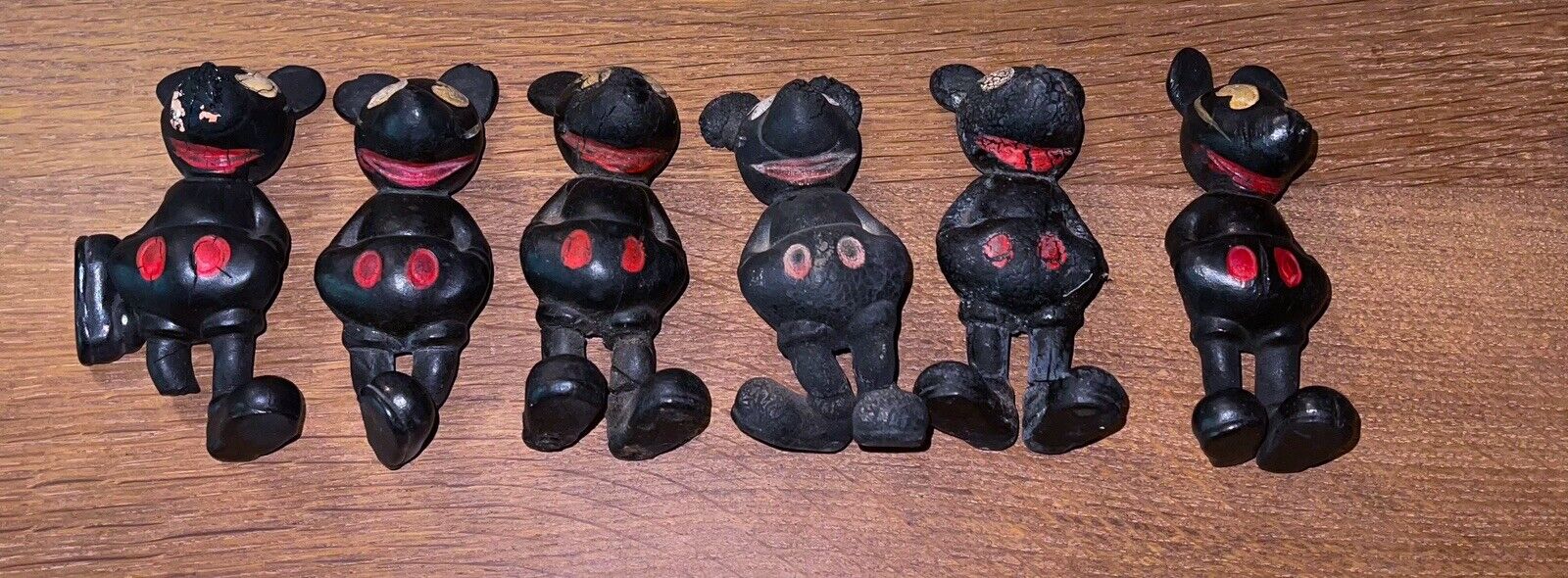 1930's Seiberling Rubber Mickey Mouse Pie-eyed Figures Disney Toy Various Cond.