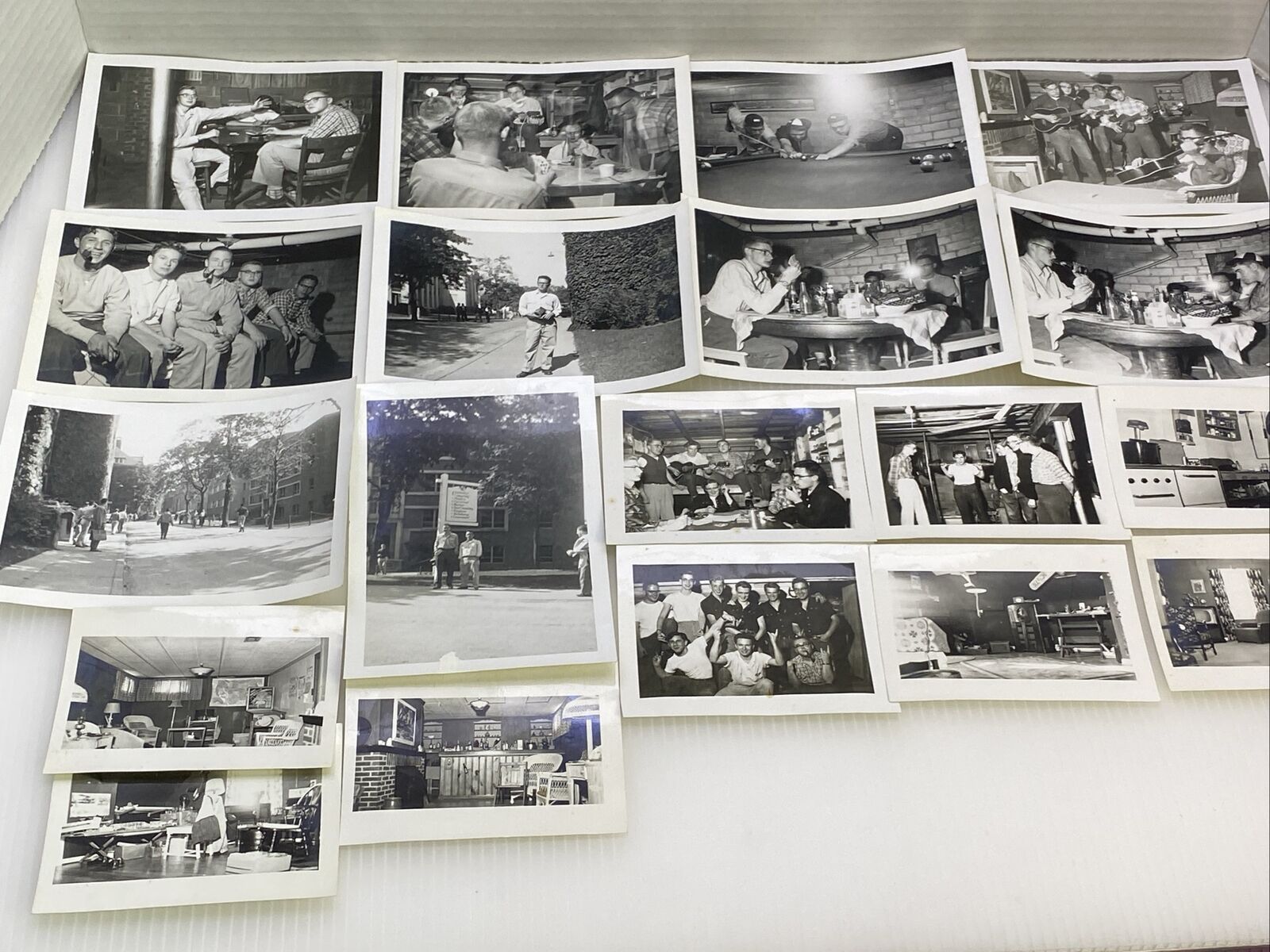 1950s College University Party Hanging Out Living Space Pinball Vtg Photographs