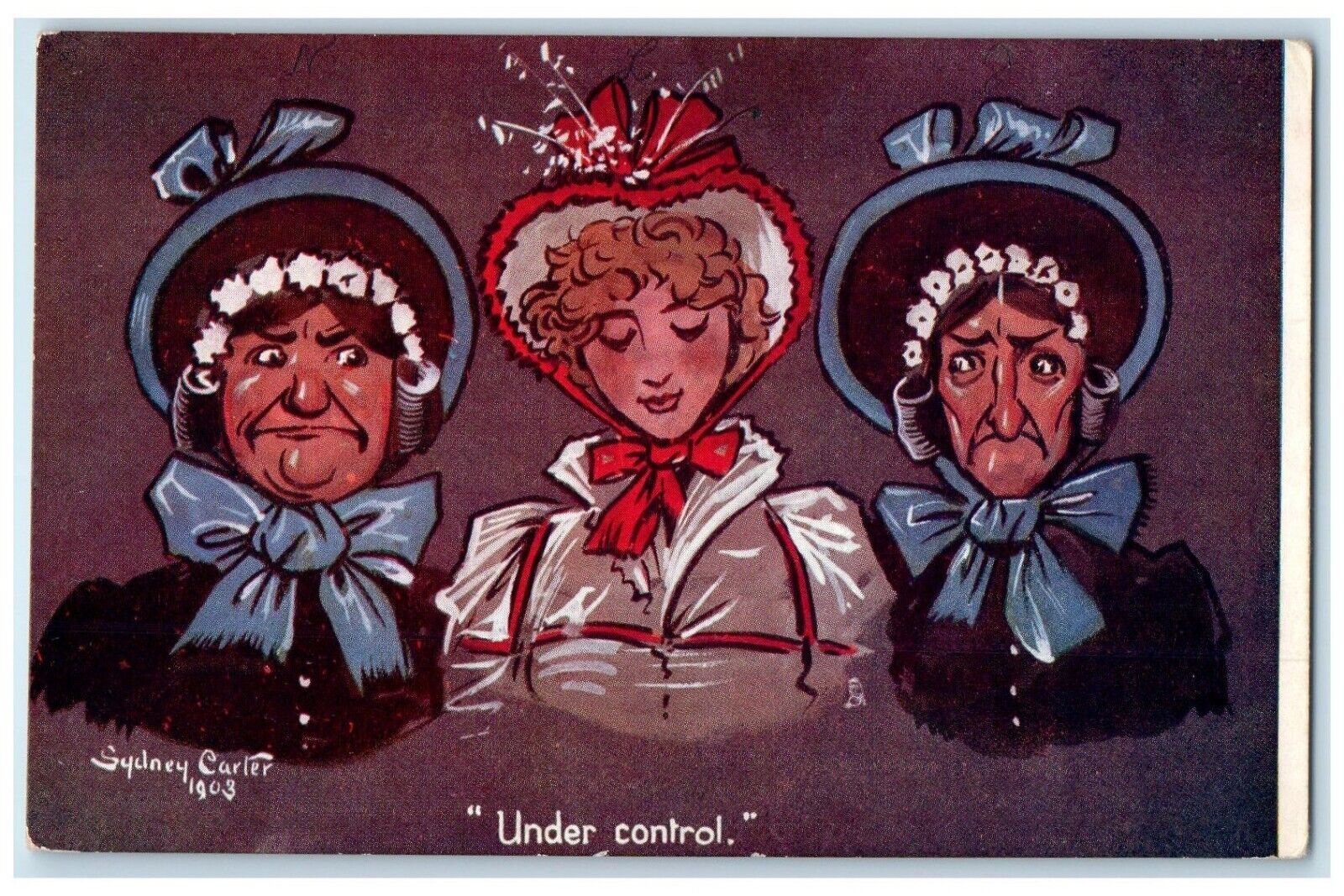 c1910's Angry Woman Under Control Oilette Tuck's Unposted Antique Postcard