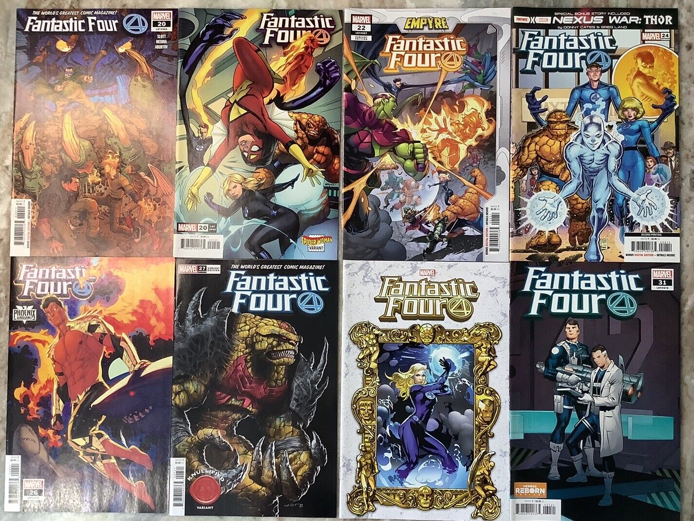 Fantastic Four 20, 20B, 22B, 24, 26B, 27B, 29B, 31 Marvel 2020/21 Comic Books