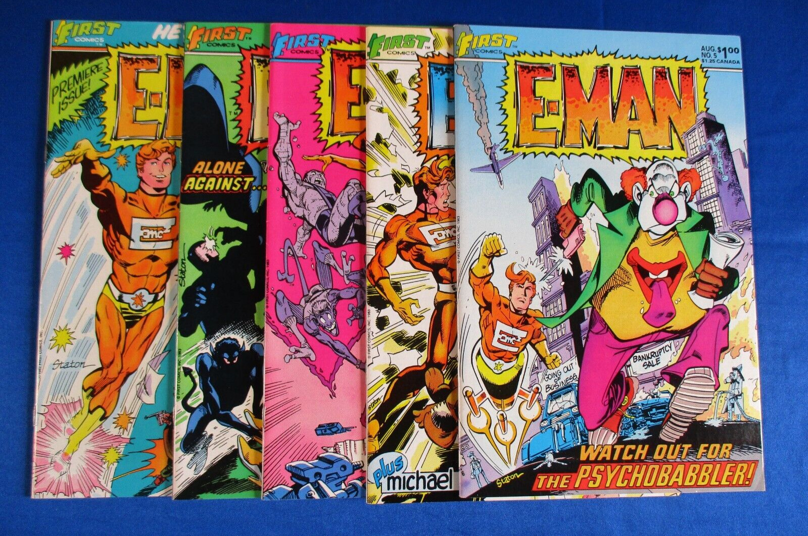 E-Man # 1 2 3 4 5 First Comics High Grade Books Lot of 5 Very Nice Set