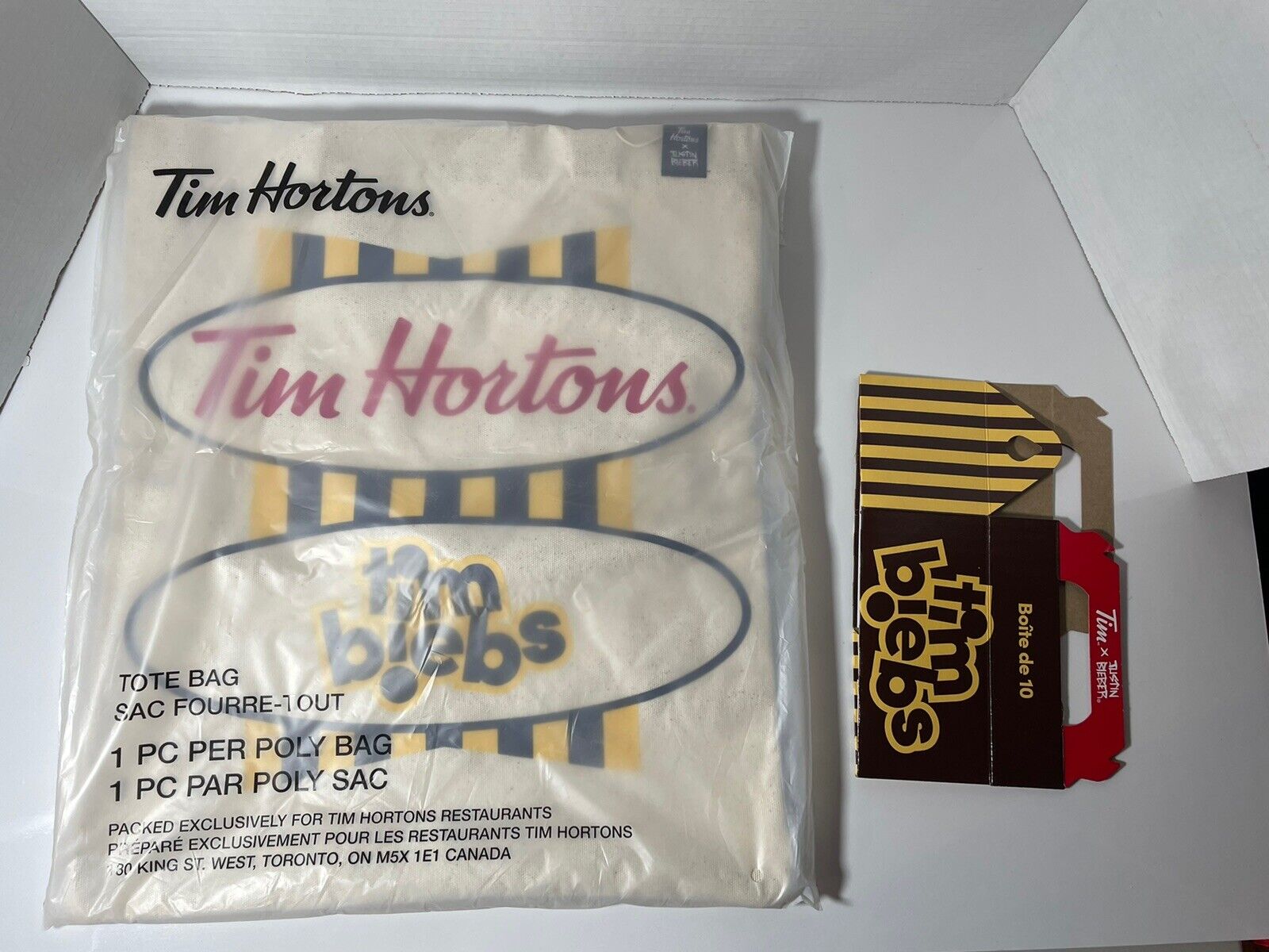 Justin Beiber Tim Hortans Tote (Includes Timbit themed Box)