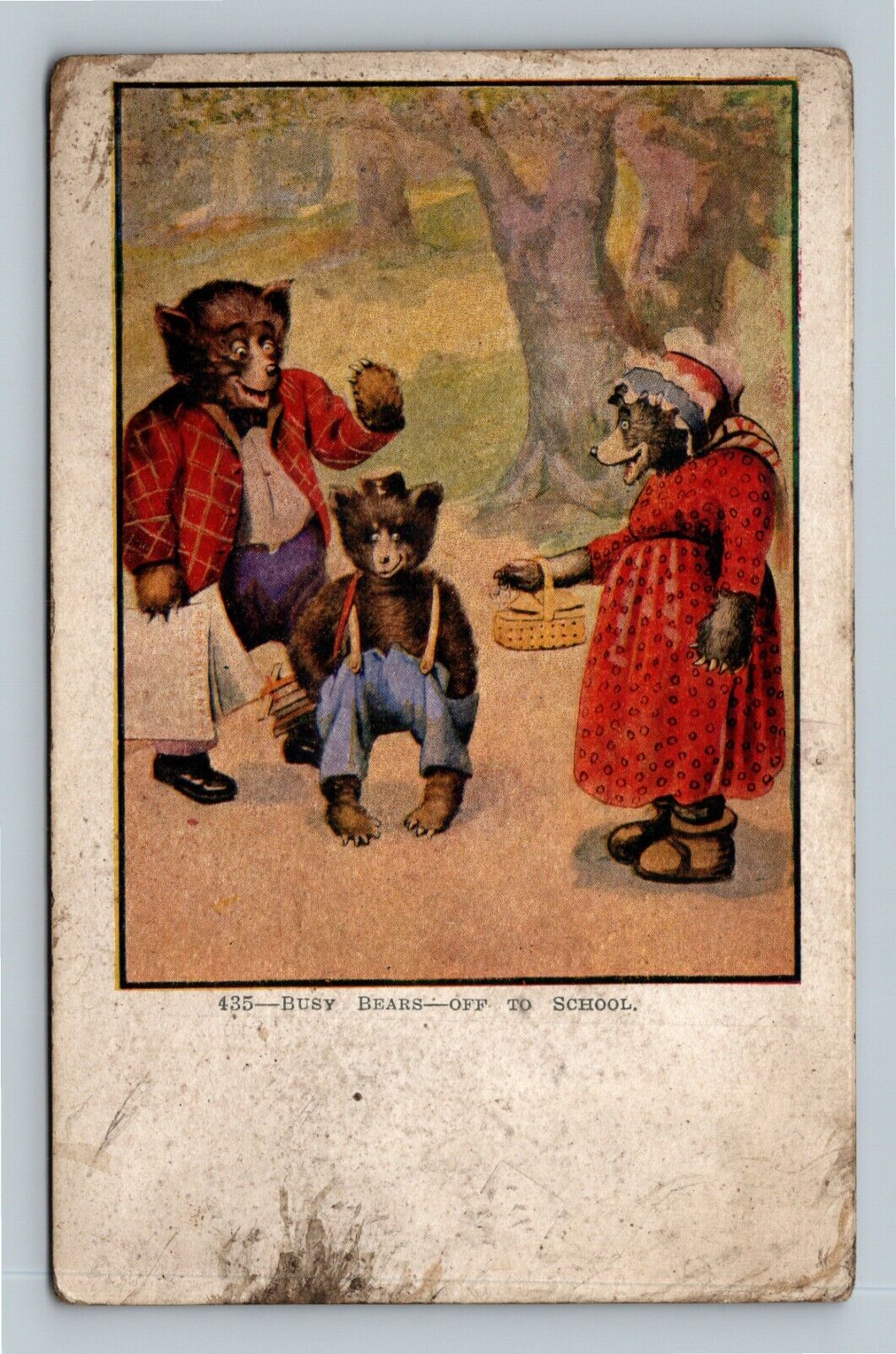BUSY BEARS Old Postcard 