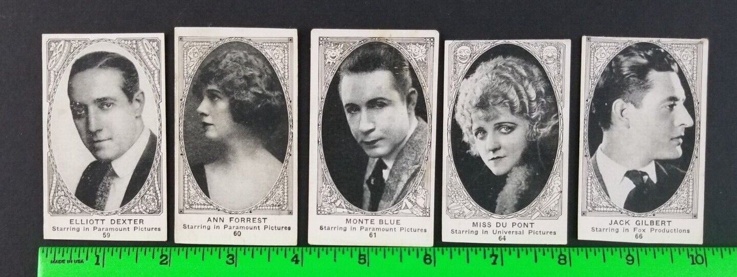 Vintage (Lot of 5) 1921 American Caramels Movie Star E123 Cards