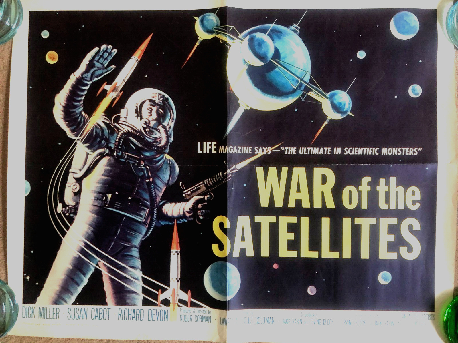 Original - 50s Sci-Fi Poster -  War of the Satellites - R Corman  US - V Good