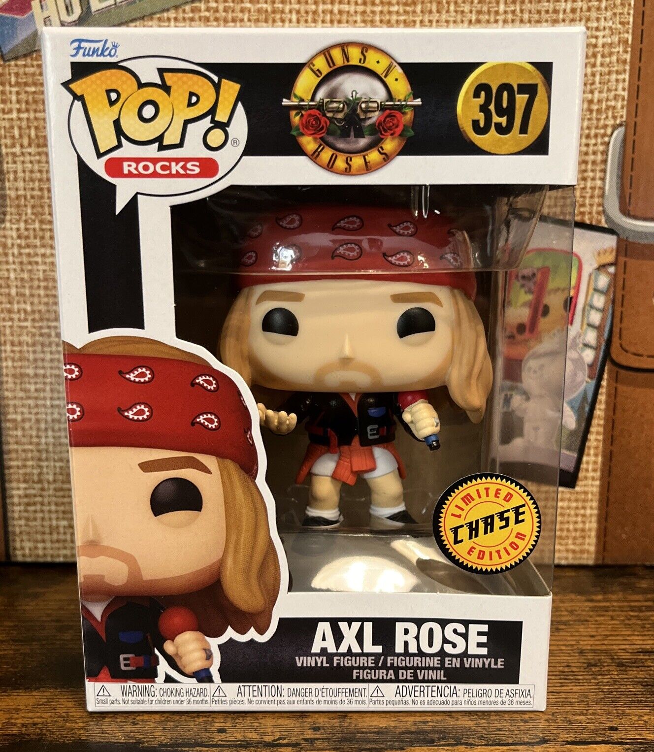 Guns N' Roses Axel Rose (1992) Funko Pop #397 Chase + Pop Protector