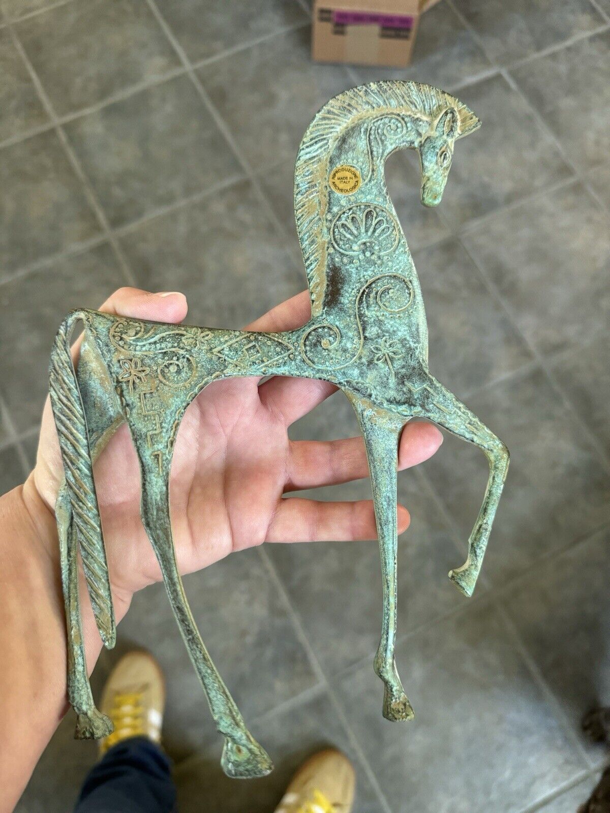 Vintage Etruscan Roman Greek Style Bronze Horse