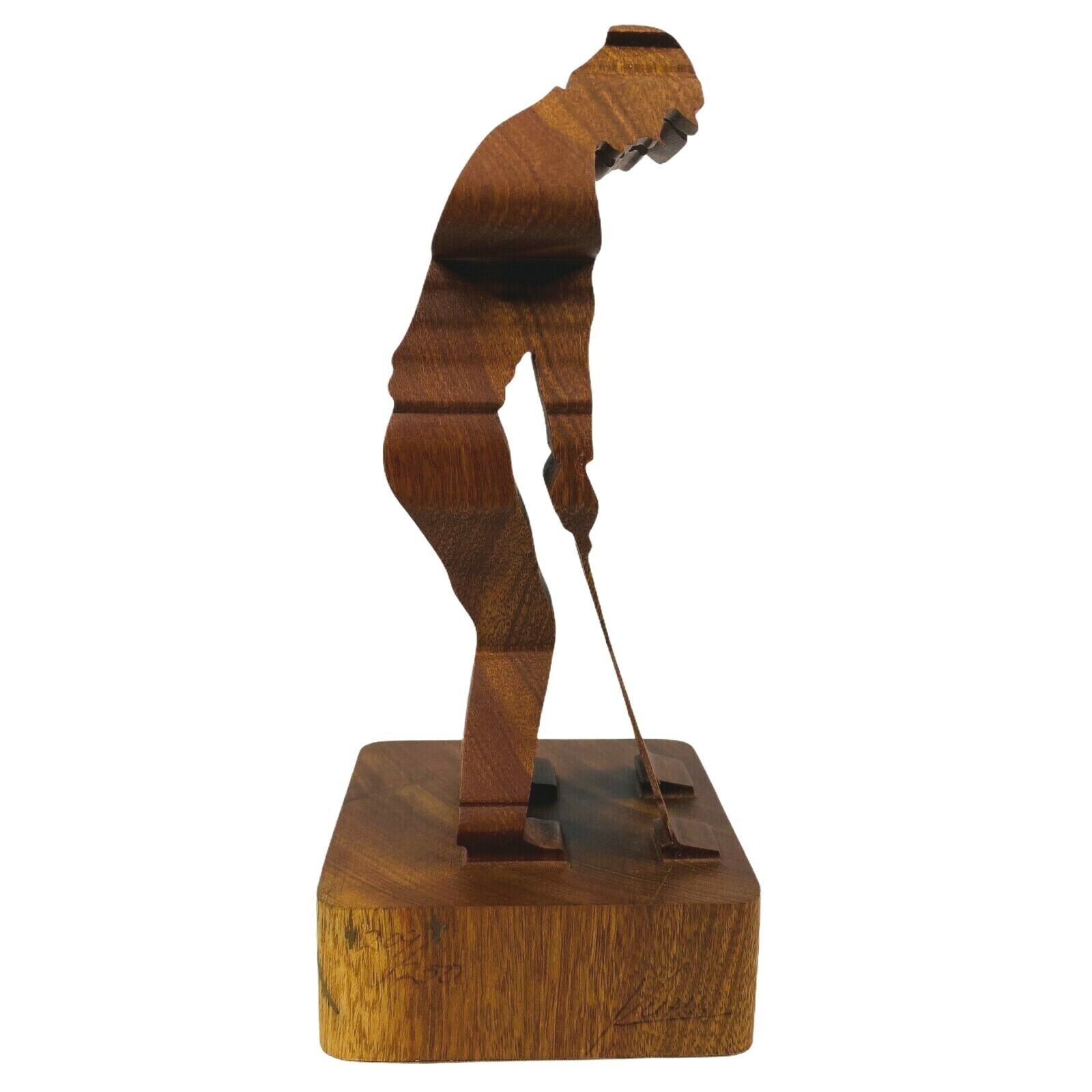 Vintage '80s Signed Guillermo Kuhn Sanchez 3d Golf Art Wood Sculpture 209/250 8