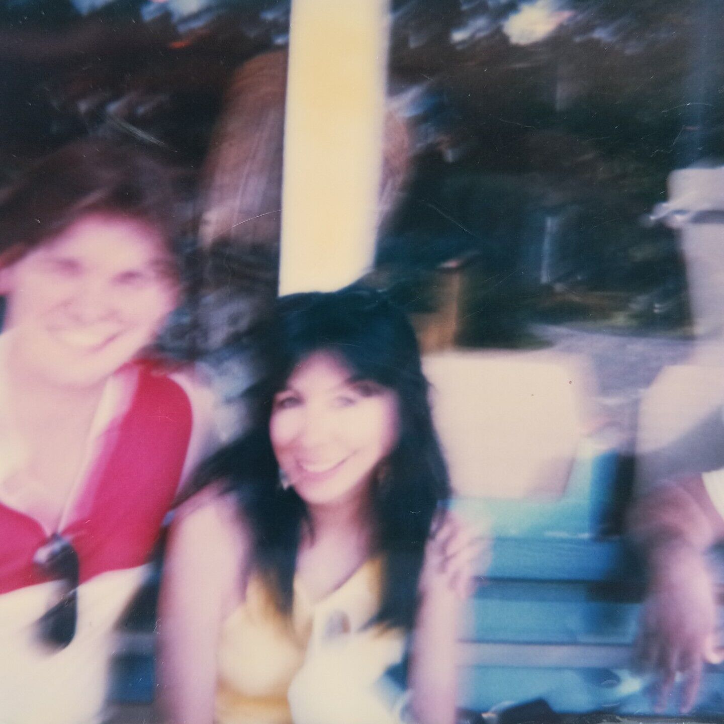 Vintage Polaroid Photo Surreal Blurry Man Woman Affectionate Found Art Snapshot 