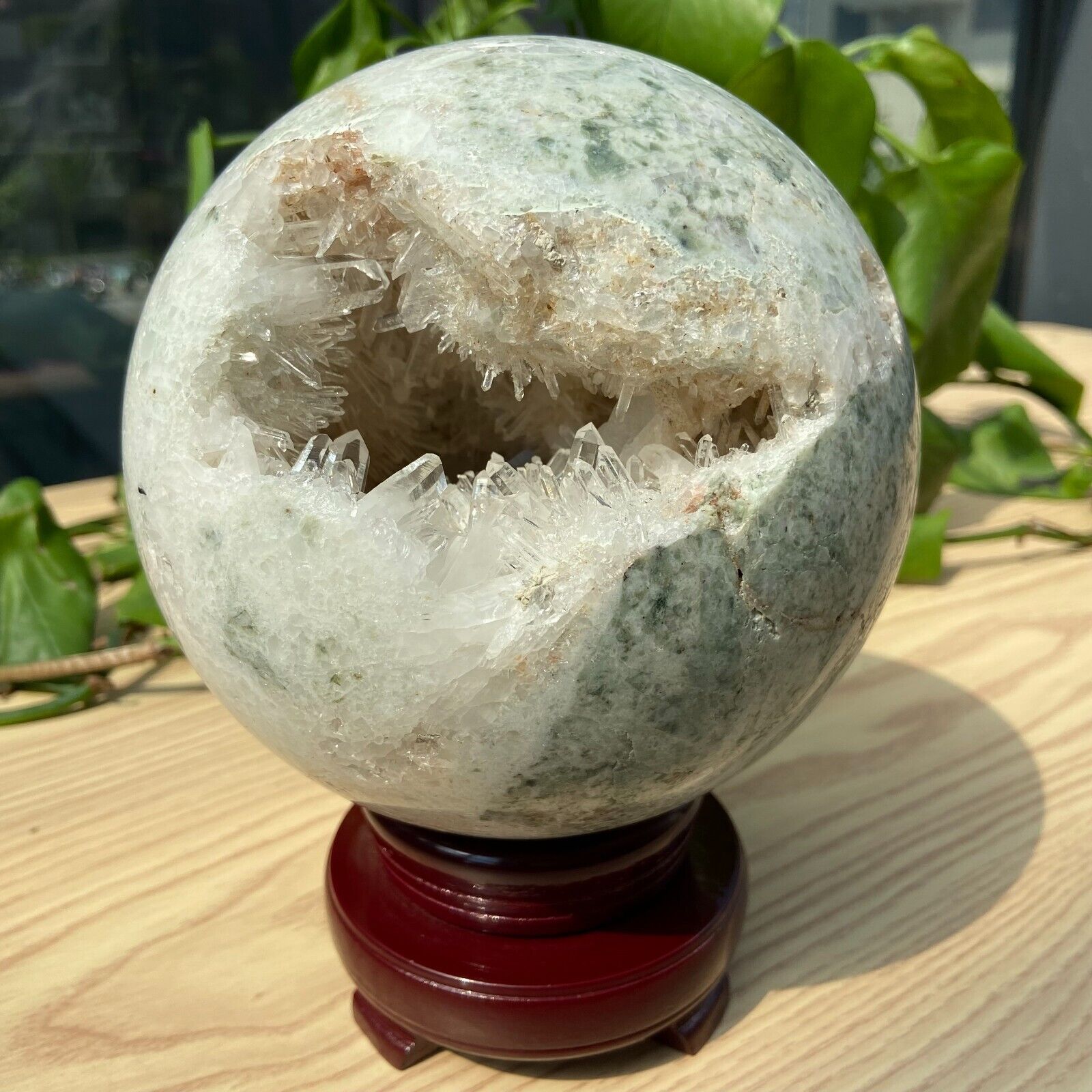 8.62LB  Natural Geode Agate Crystal Ball Quartz Sphere Reiki Healing