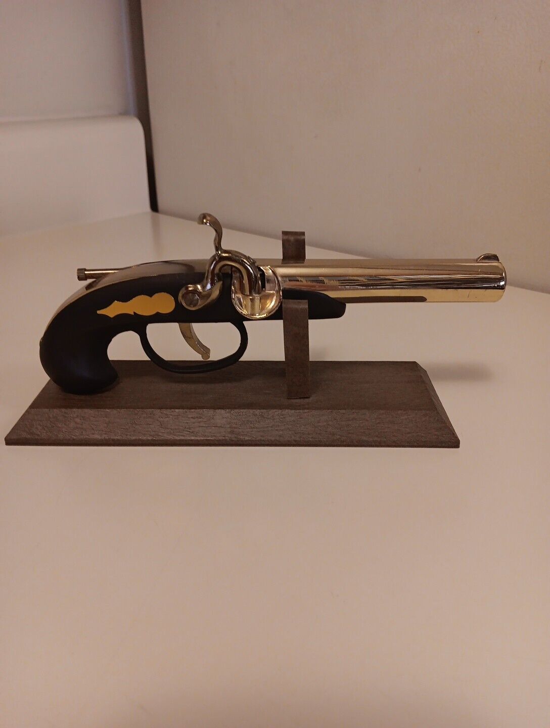 Vintage 1950s Pistol Gun Table Lighter with Display | Japan | RARE |
