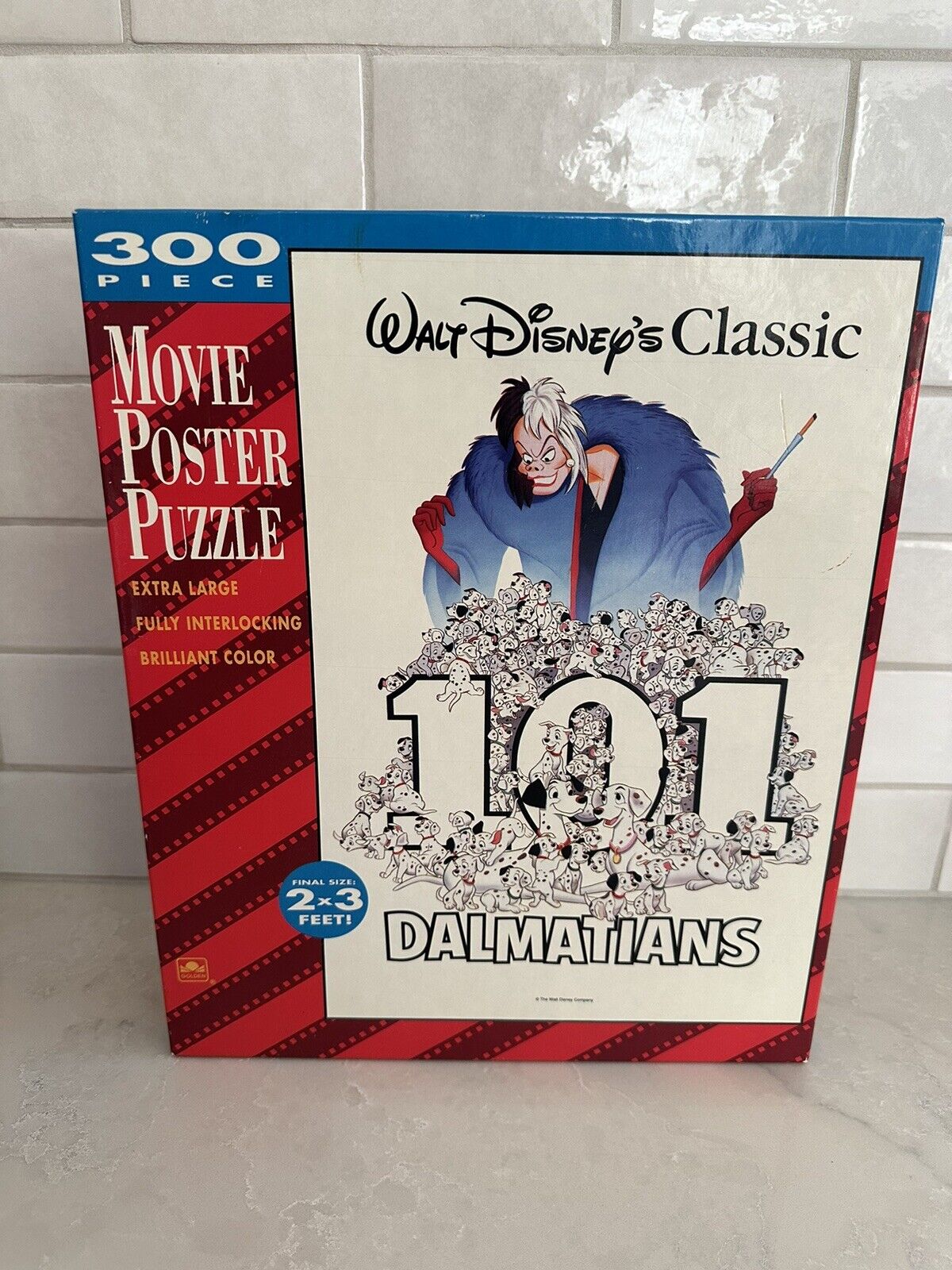 Vtg 1989  101 Dalmatians Jigsaw Puzzle Movie Poster Art 300 LG *NEW & SEALED*