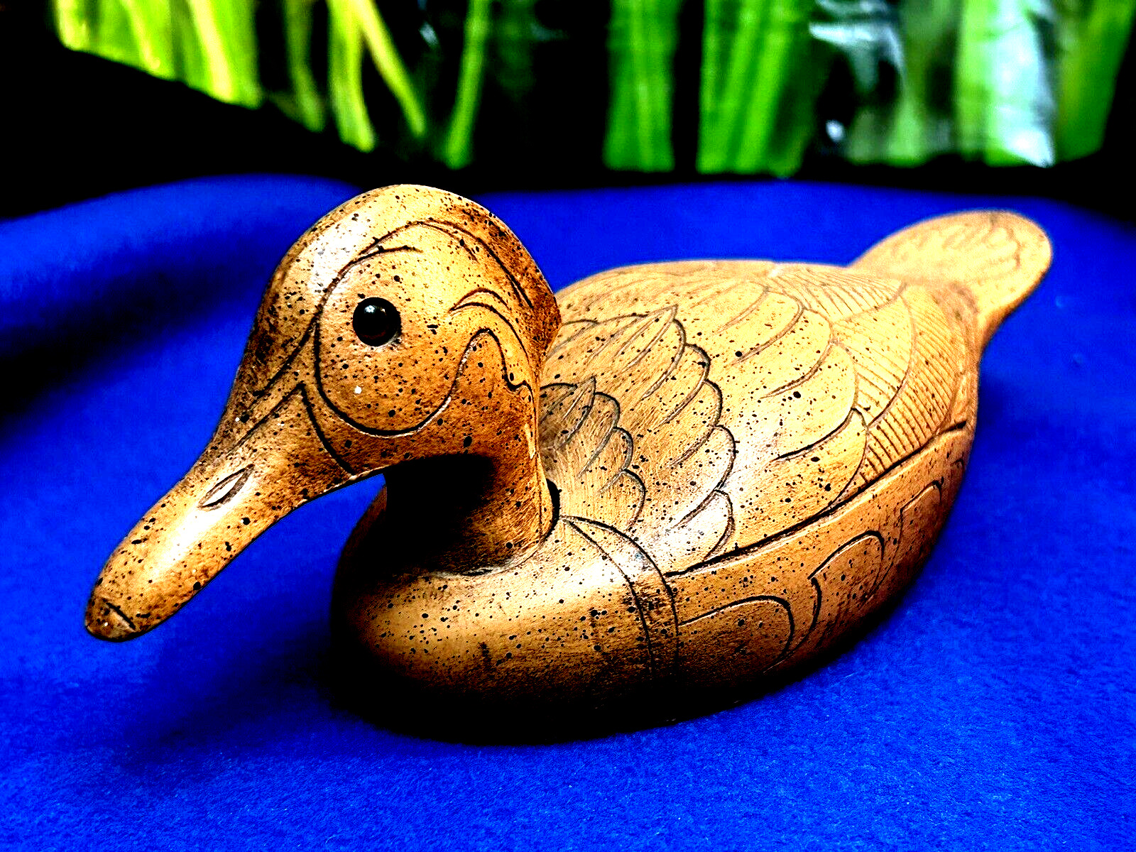 Duck Decoy Phase IV  9.5” Vintage made with cast resin and ground pecan shell