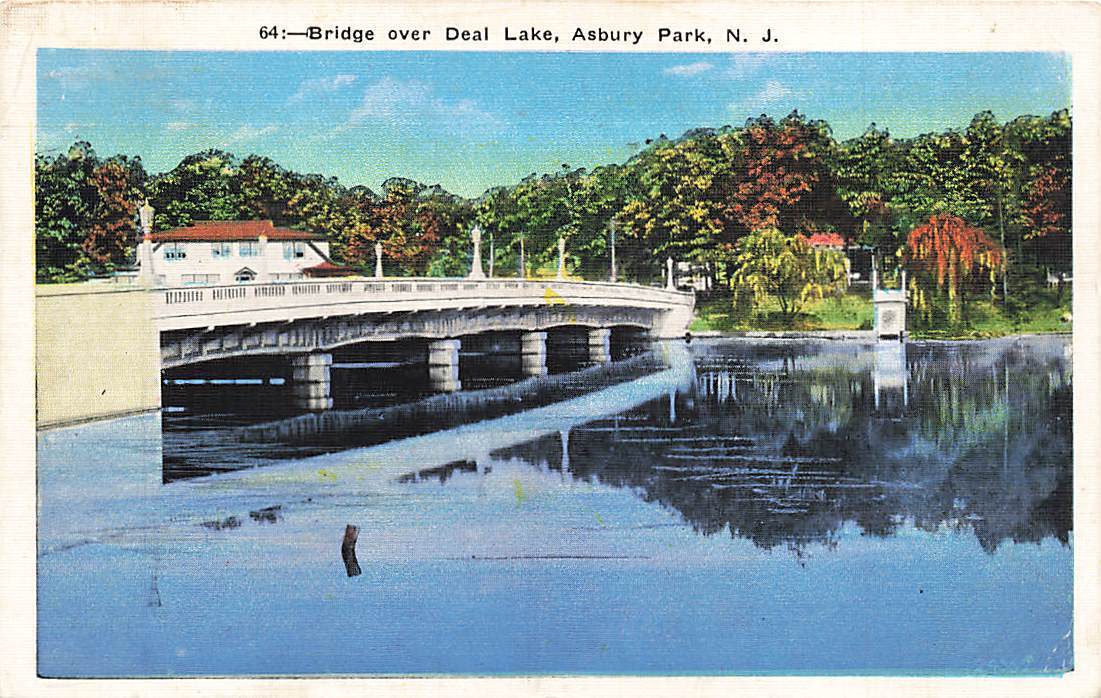 c1930s Bridge Over Deal Lake Asbury Park NJ P409