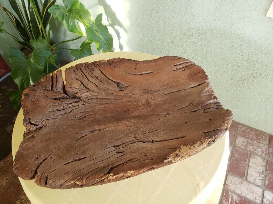 Antique Hawaiian PIG BOARD Luau Plank Server -  Hand Carved Tropical Wood Burl
