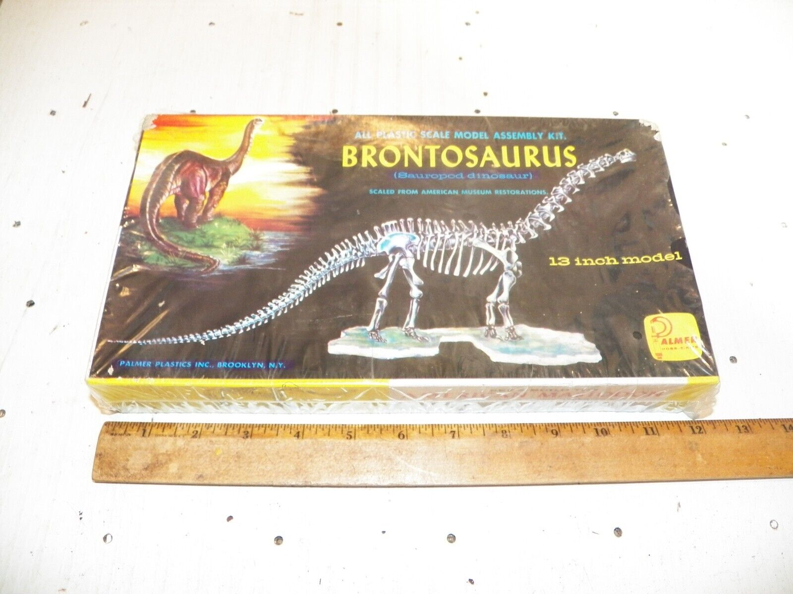 Vintage PALMER PLASTICS Brontosaurus Model Kit - Sealed