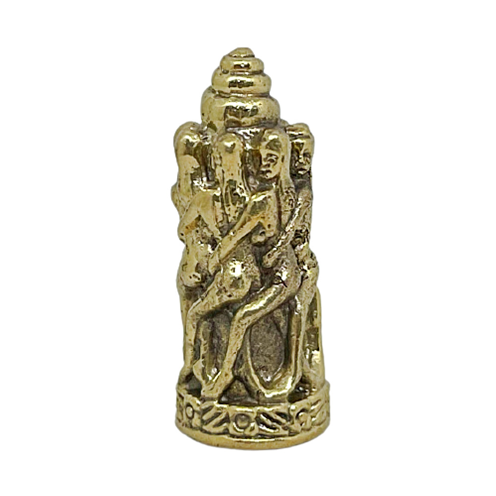Lingam 7 Erotic Girl Attract Love Charm Tantric Art Buddha Brass Pocket Amulet