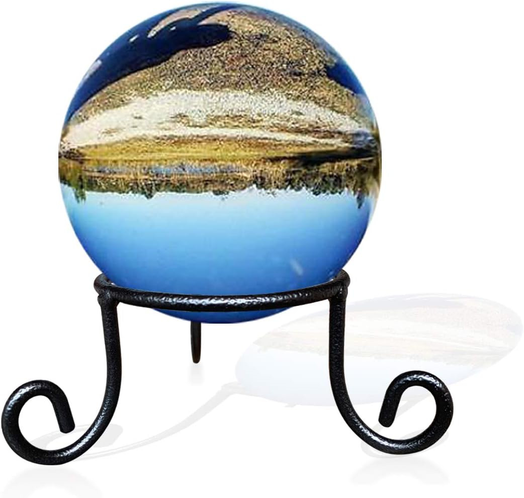 EcoRise Black Iron Ball Stand - Gazing Globe Stand for Balls, Sphere Holder Wrou