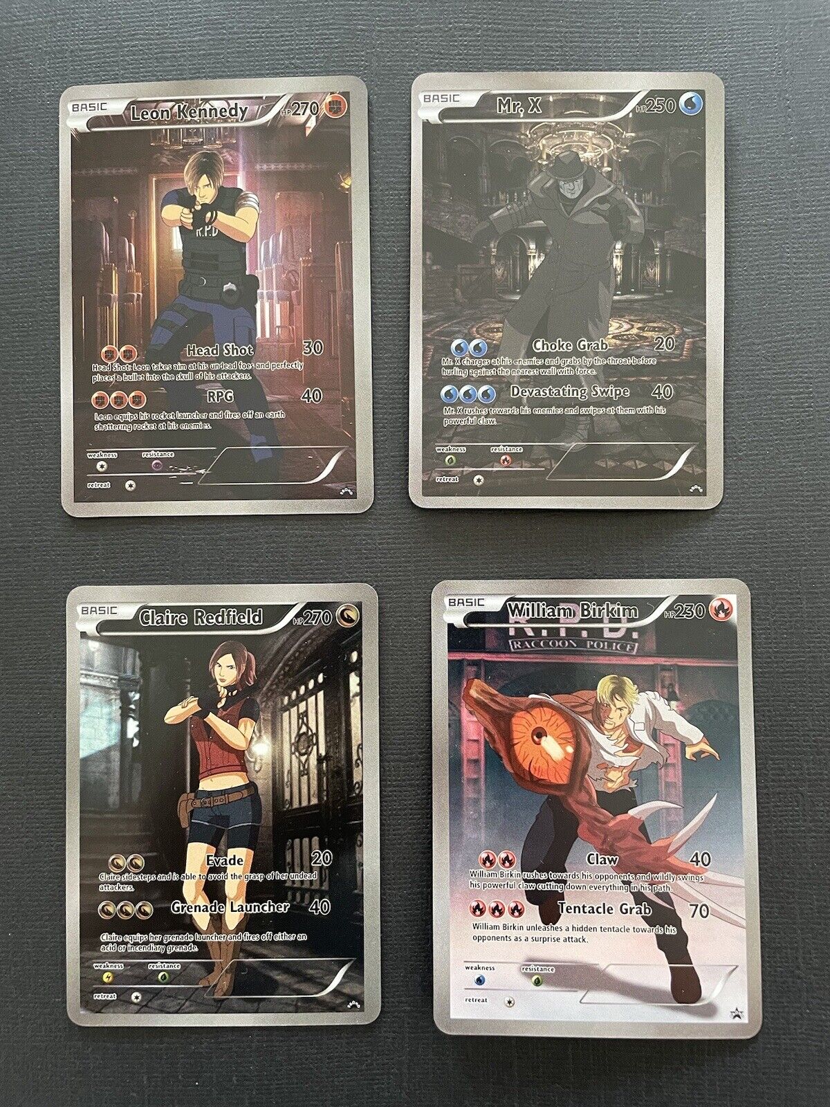 RESIDENT EVIL Trading Cards SET Collection Leon Kennedy Redfield Birkin Mr X