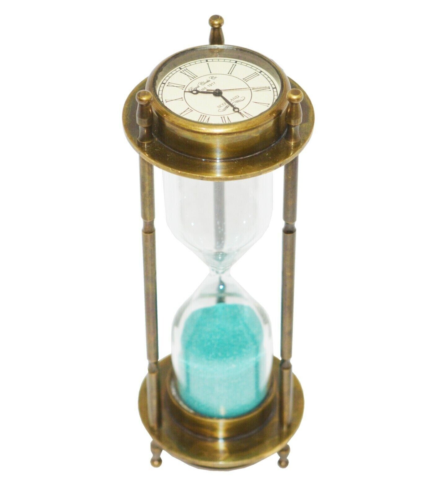 Antique Vintage Maritime 3 Minutes Brass SandTimer Nautical Hourglass Home Decor