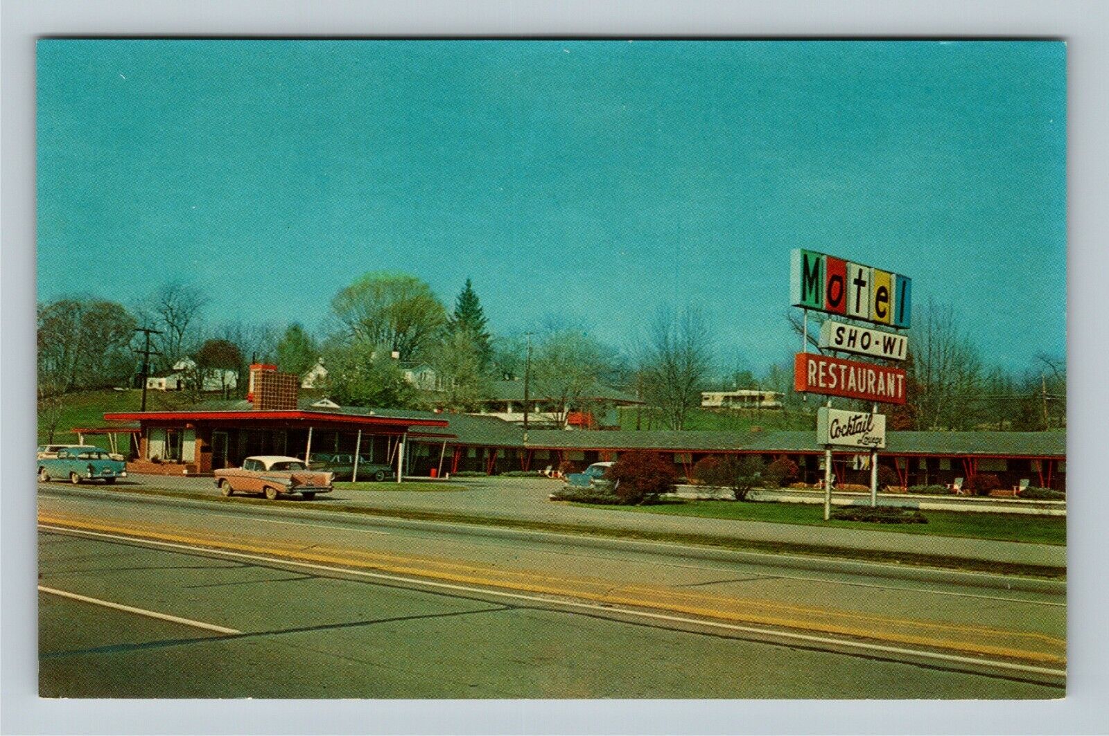 Zanesville OH-Ohio, Sho-Wi Motel, Antique Vintage Souvenir Postcard