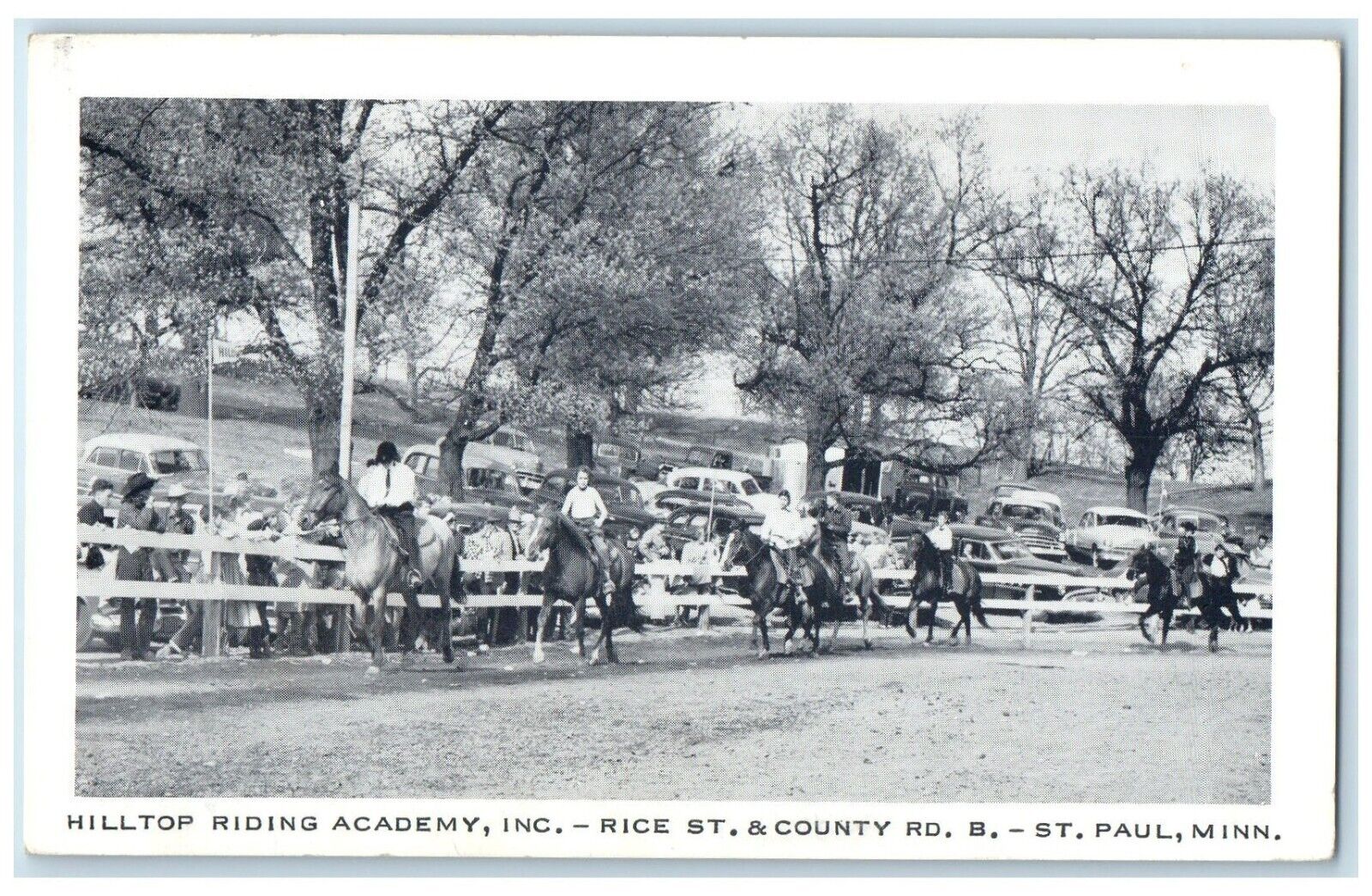 c1940 Hilltop Riding Academy Horse Riding St. Paul Minnesota MN Vintage Postcard