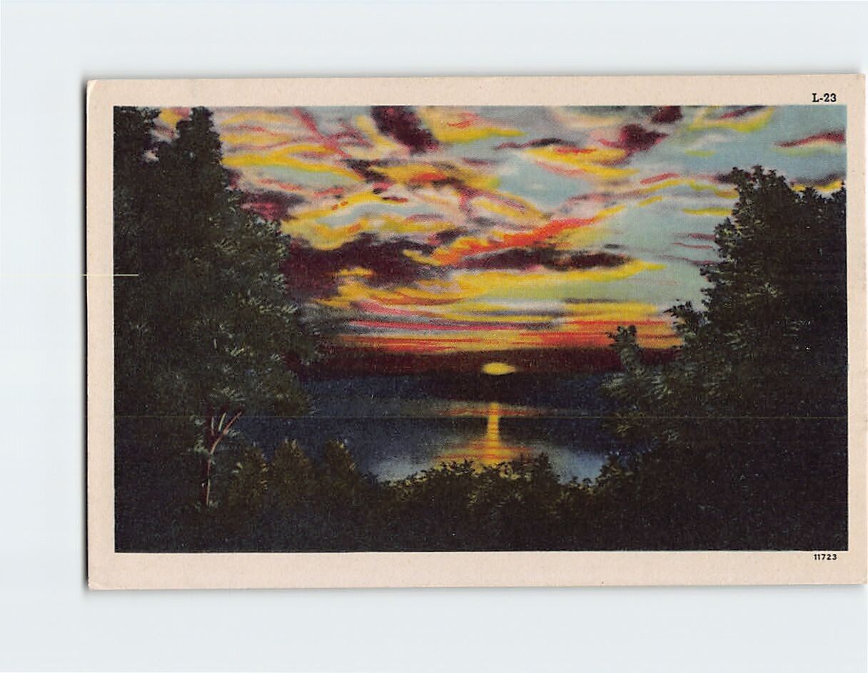 Postcard Ocean Sunset Scene