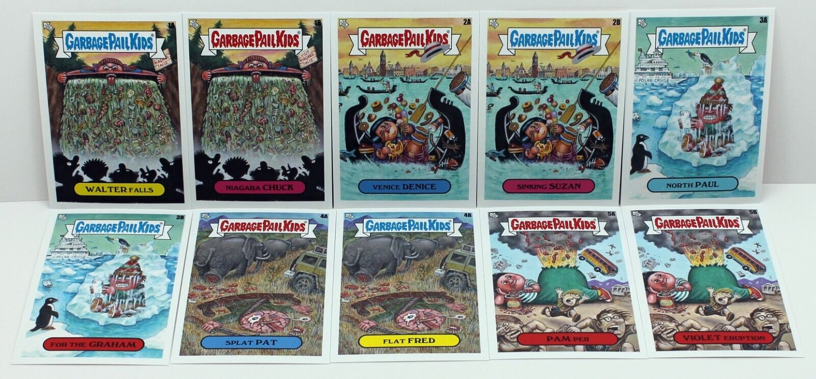 2023 Garbage Pail Kids Goes On Vacation 10-Card Famous Landmarks by Tom Bunk Set