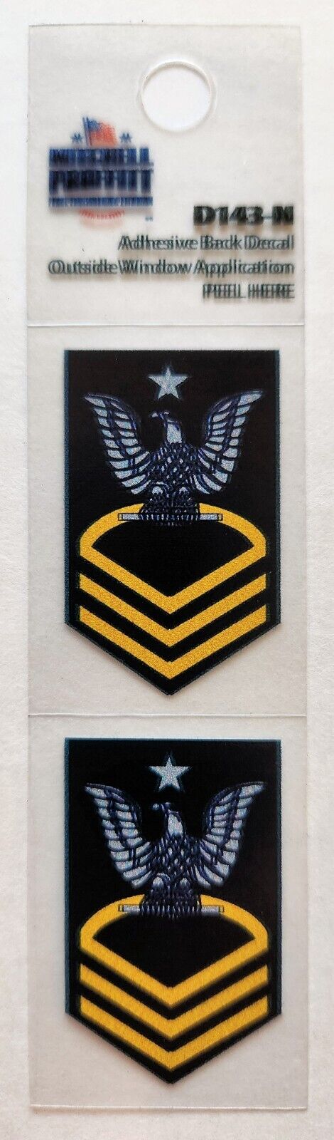 US NAVY SENIOR CHIEF PETTY OFFICER SET OF 2 SMALLER STICKERS - MADE IN THE USA
