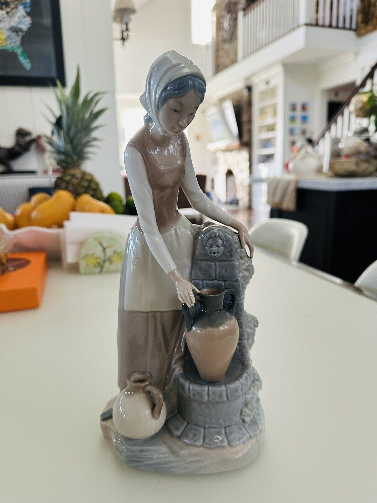 “Maiden With Pottery Jars At The Water Well” DAO Handmade Figurine By Lladro