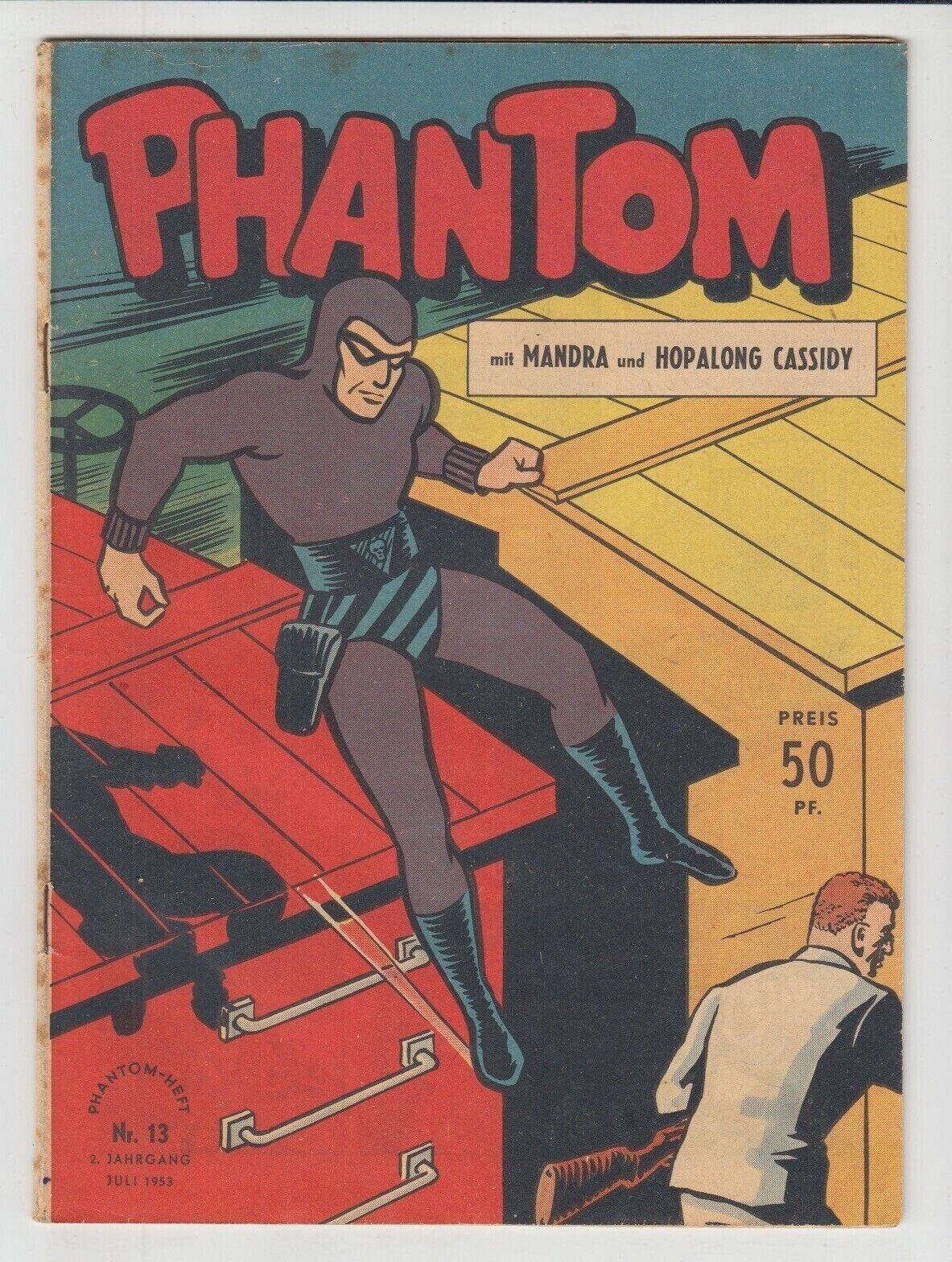 THE PHANTOM #13 ~ 1953 RARE GERMAM COMIC