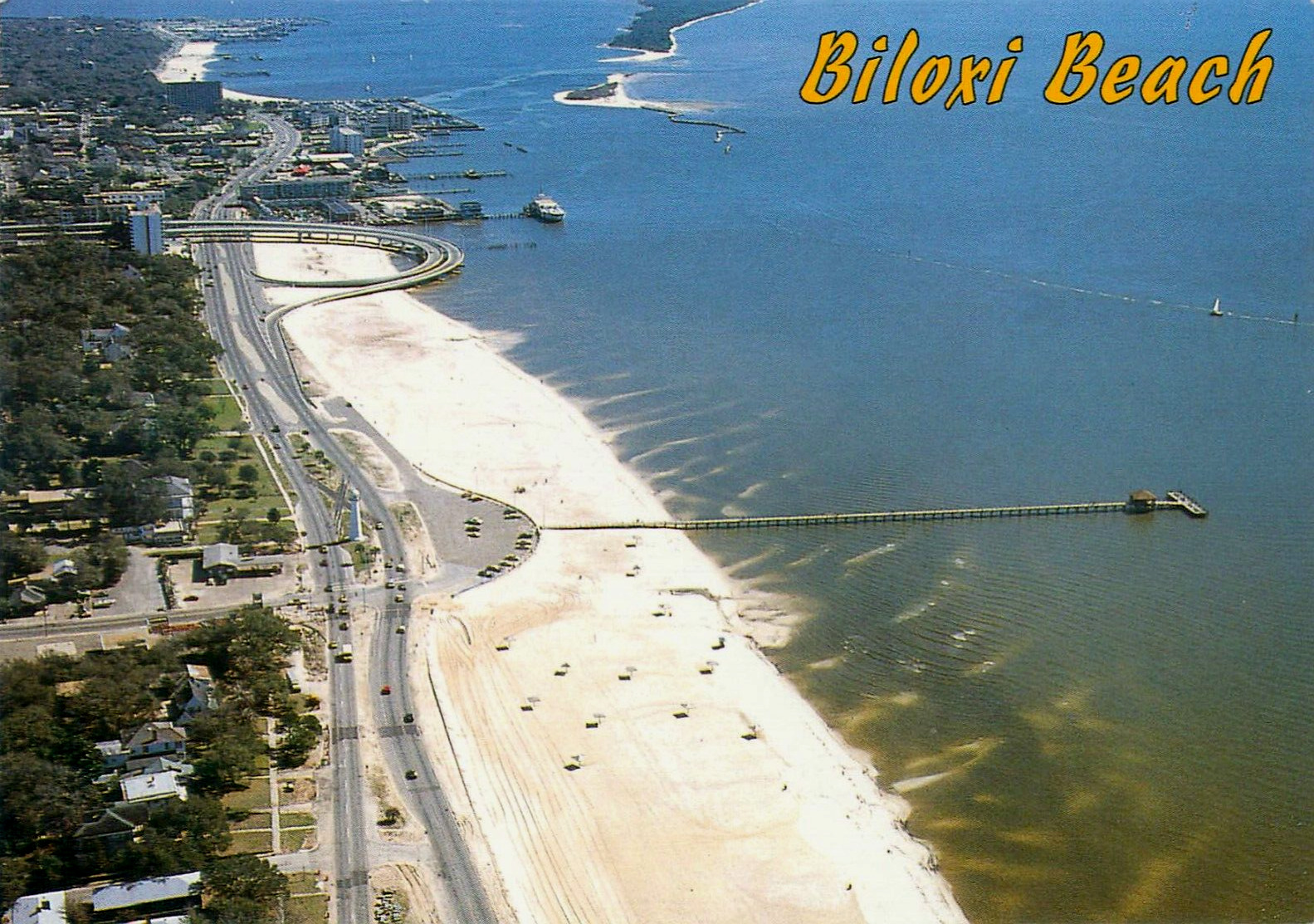 Aerial View of Biloxi Beach Biloxi Mississippi Vintage Unposted 6 X 4 Postcard