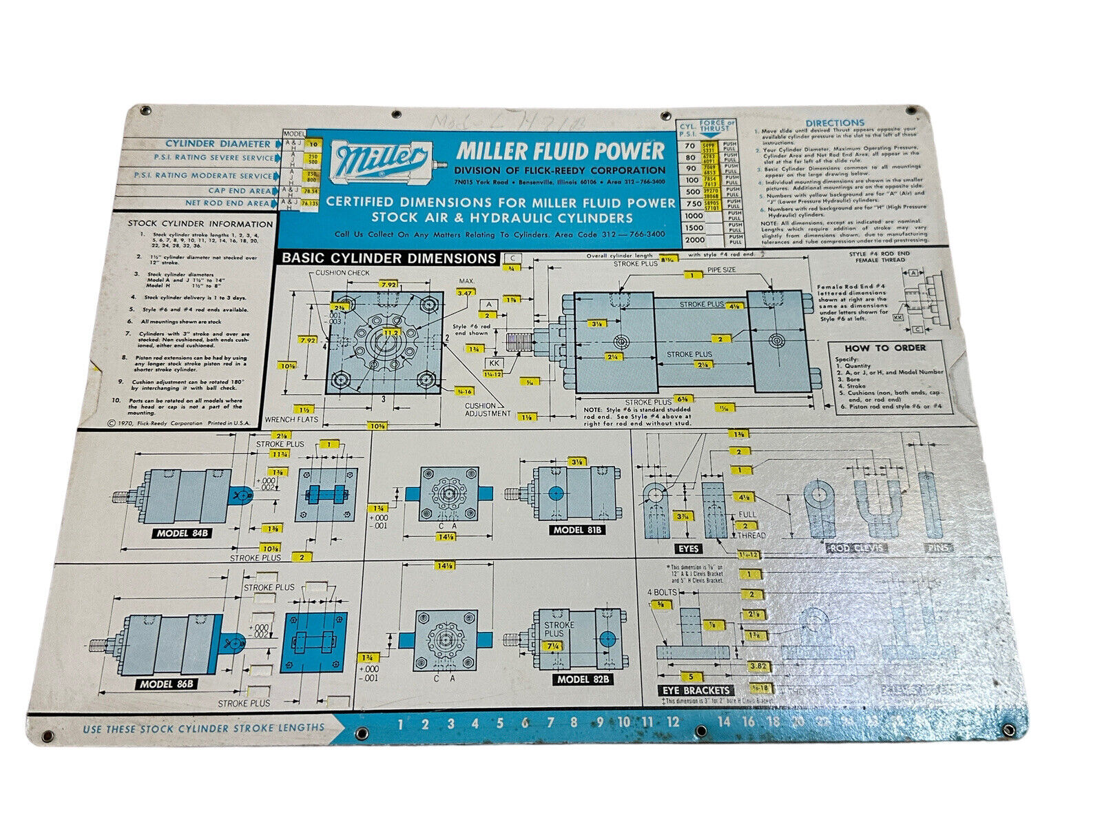 Vintage Miller Fluid Power Paper Dimensions Sliding Calculator Advertisement USA
