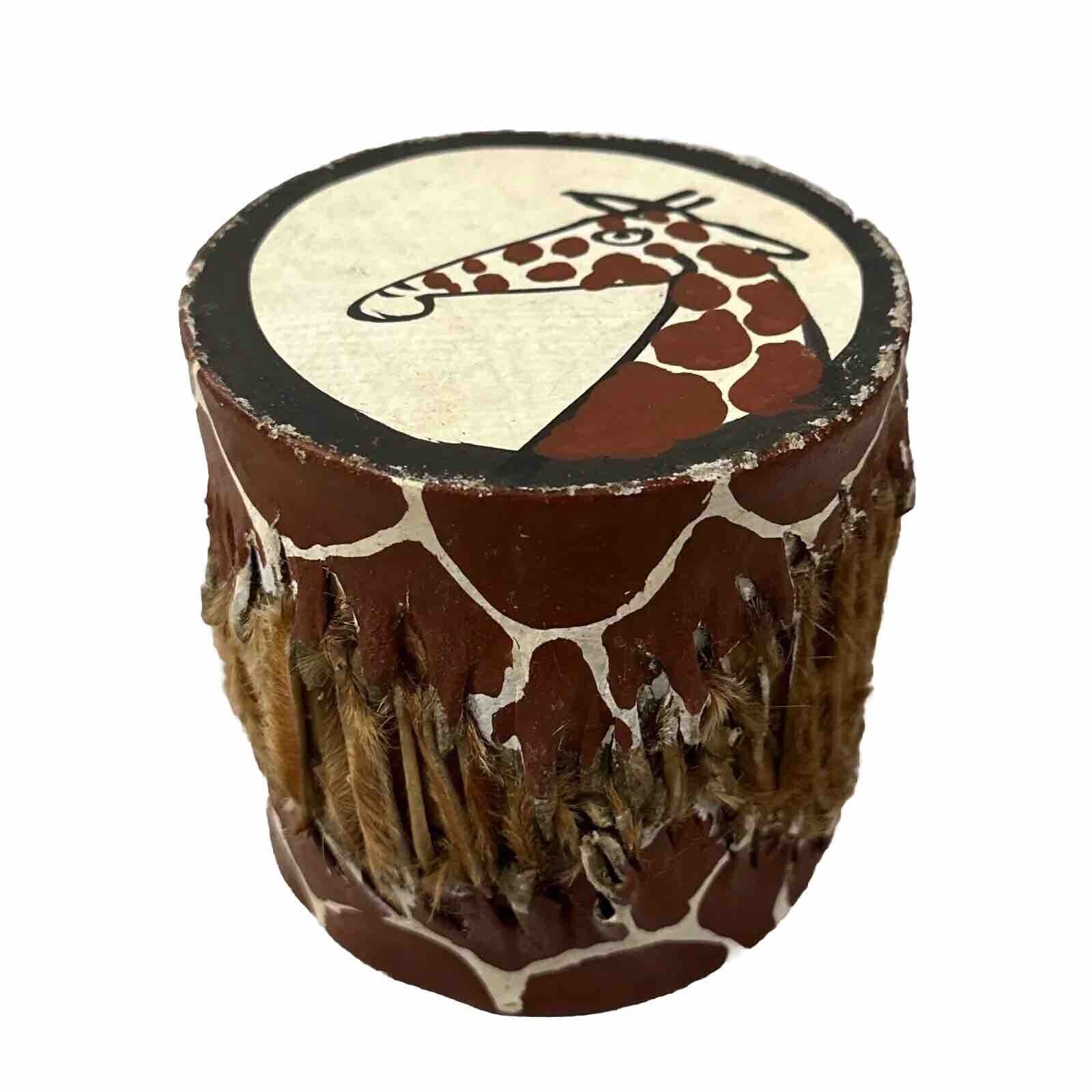 Small African Wooden Drum Giraffe African Music Instrument Traditional Ceremony