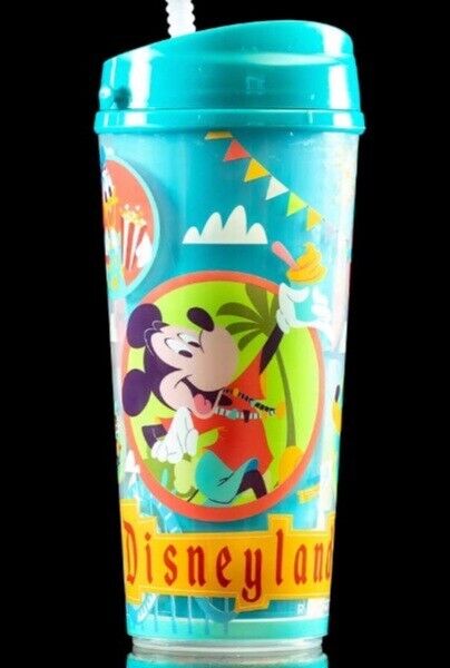 Disneyland Play In The Park Thermo Plastic Tumbler Mickey Artwork W/ Straw 2024