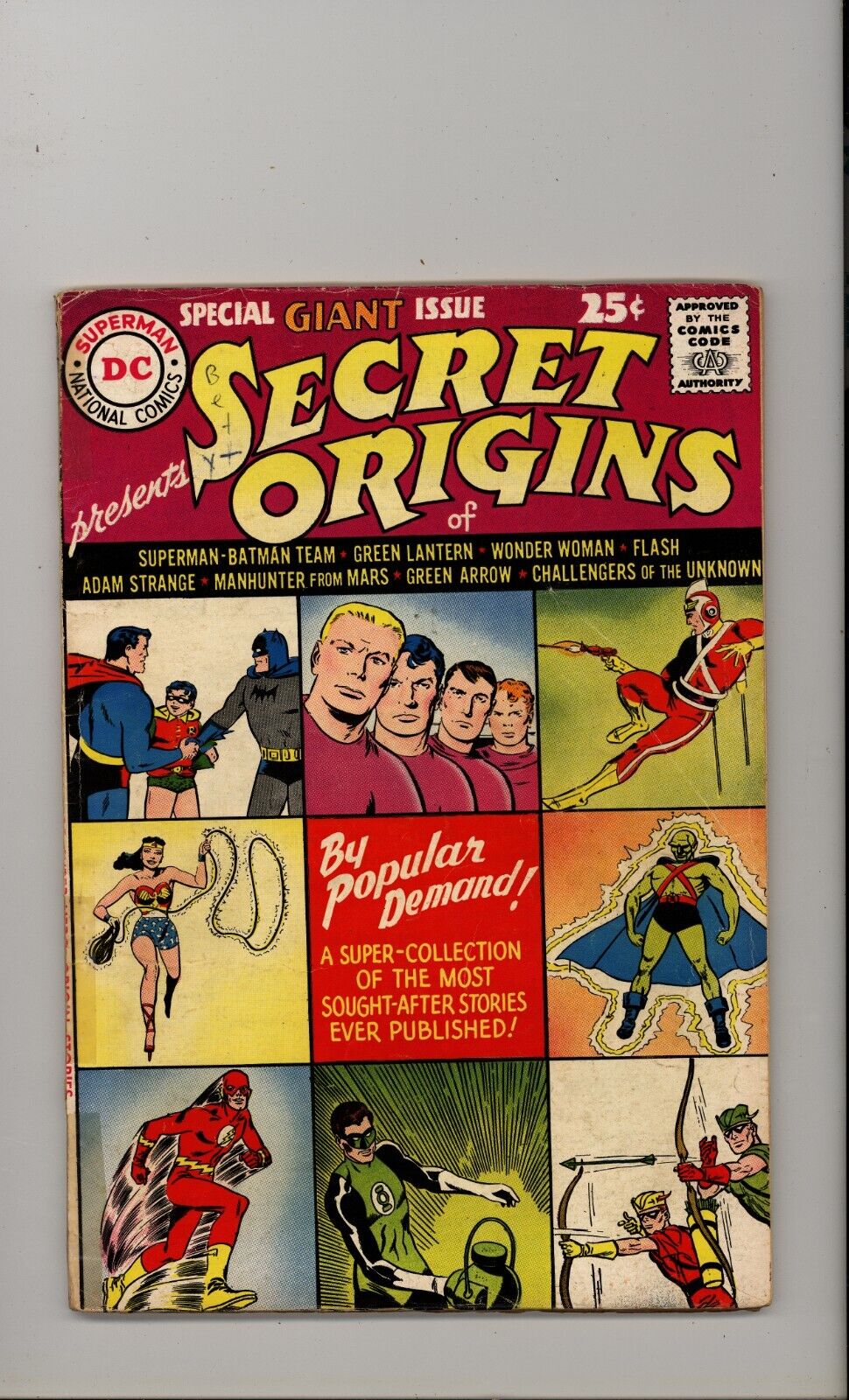 Secret Origins Special Giant Issue 1 VG Batman Manhunter from Mars 1961