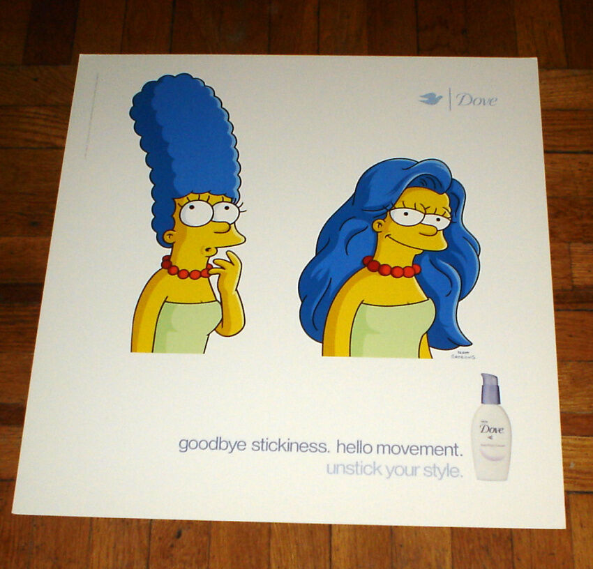 THE SIMPSONS MARGE SIMPSON DOVE SHAMPOO SUBWAY POSTER ULTRA RARE (read)