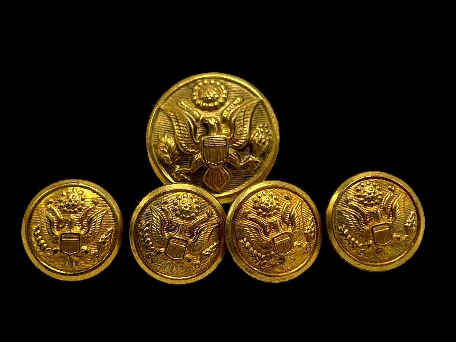 NS Meyer Inc NYC Gold Tone Eagle Buttons Set of 5 1/2-1 Inch Diameter + 1 Extra