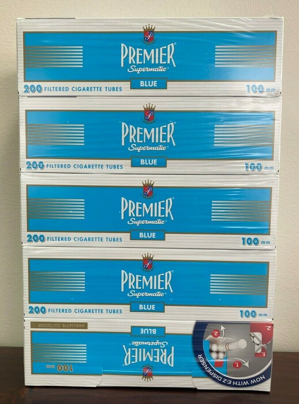 Premier Supermatic Blue (Light) - 100mm Cigarette Tubes 5-Boxes