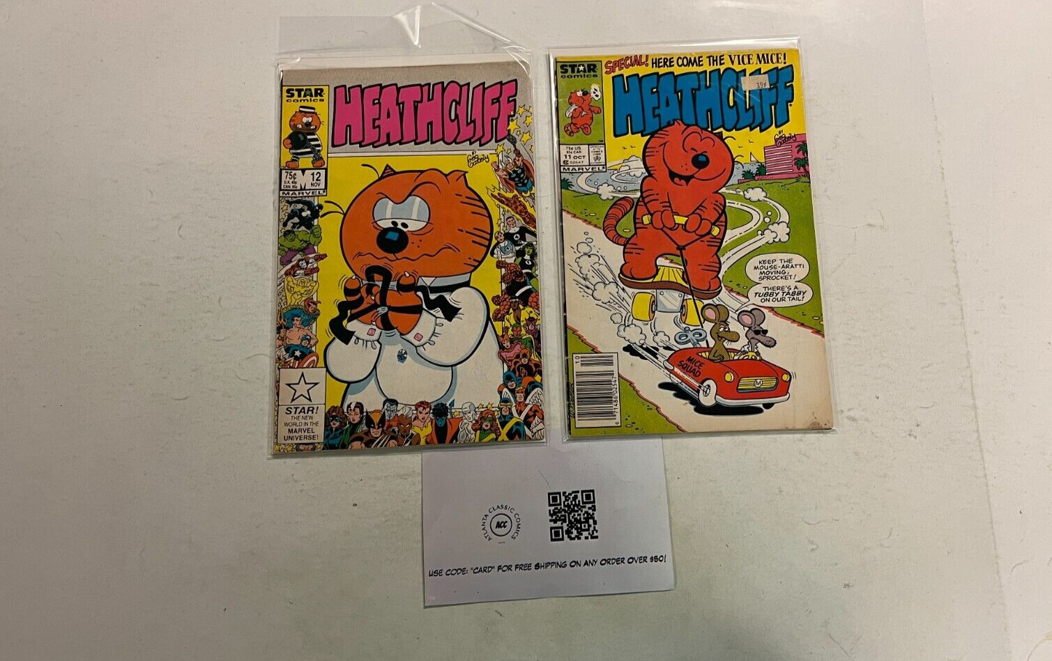 2 Heathcliff Marvel Comics books #11 12 60 TS4