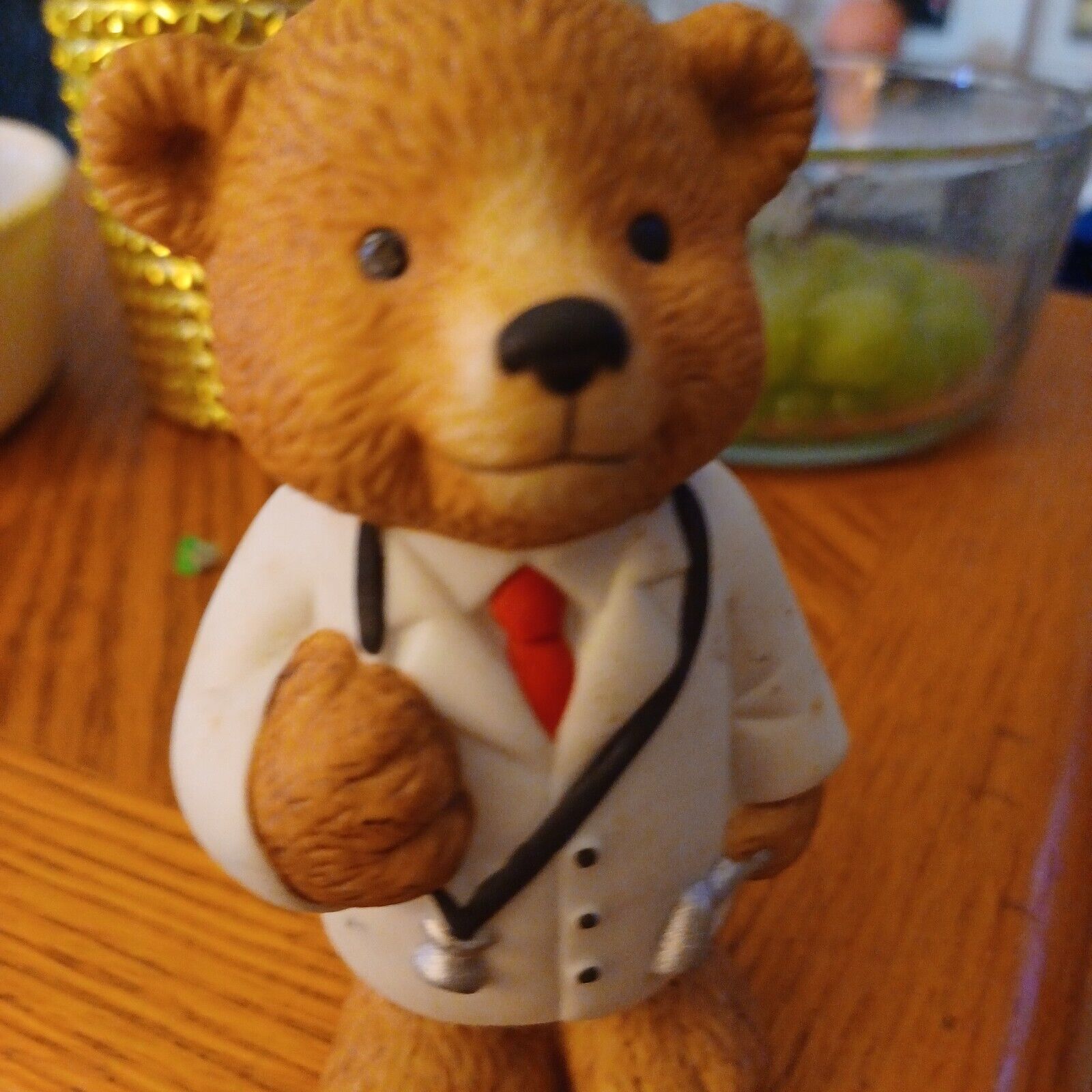 Aldon Vintage Bear Figurine Doctor Physician Porcelain Accessories 1985