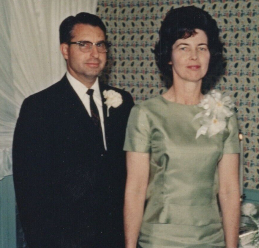5O Photograph Cute Older Couple Man Pretty Woman Wedding Party Reception 1967