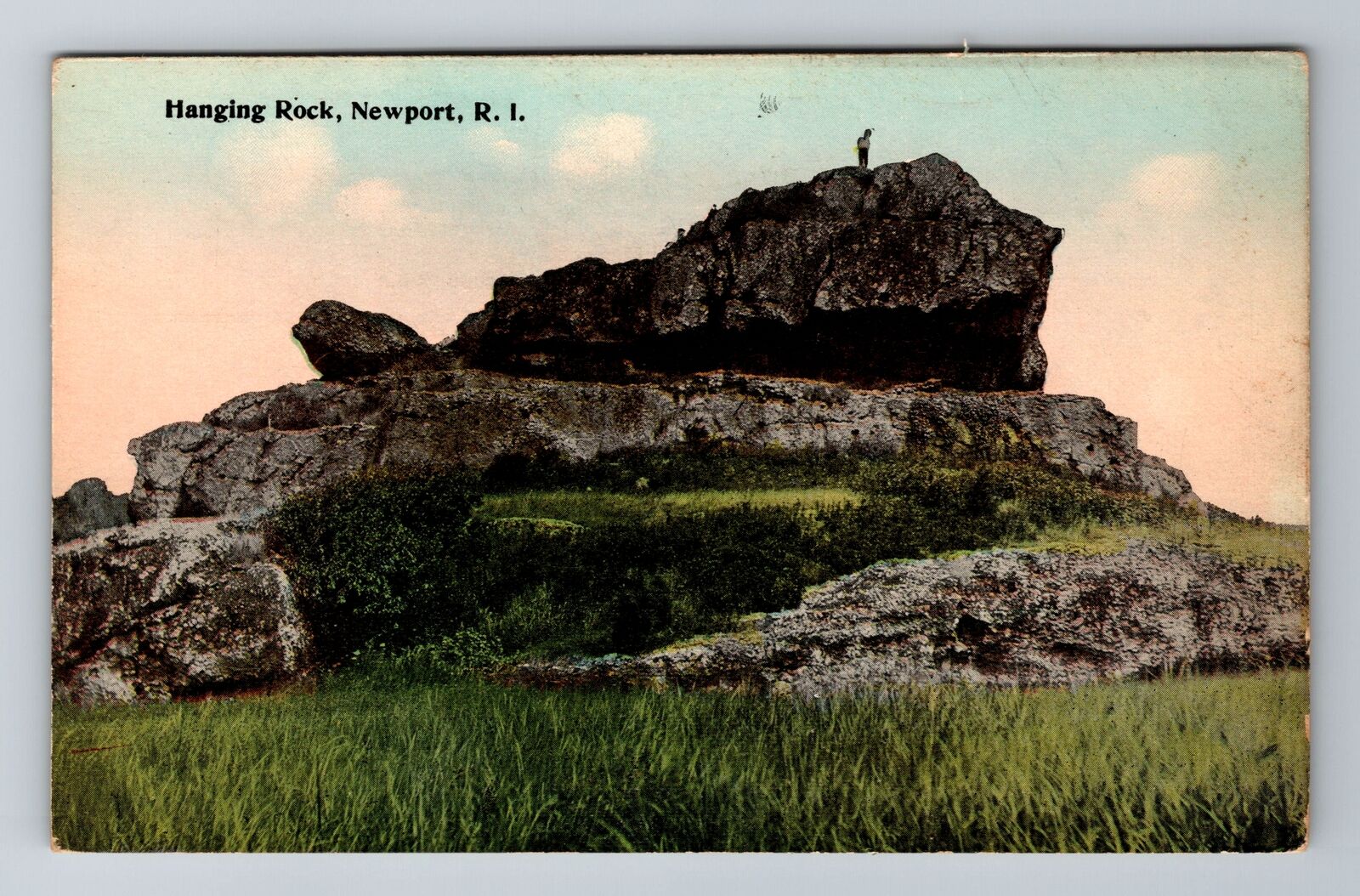 Newport RI-Rhode Island Hanging Rock Formation  Vintage Souvenir Postcard