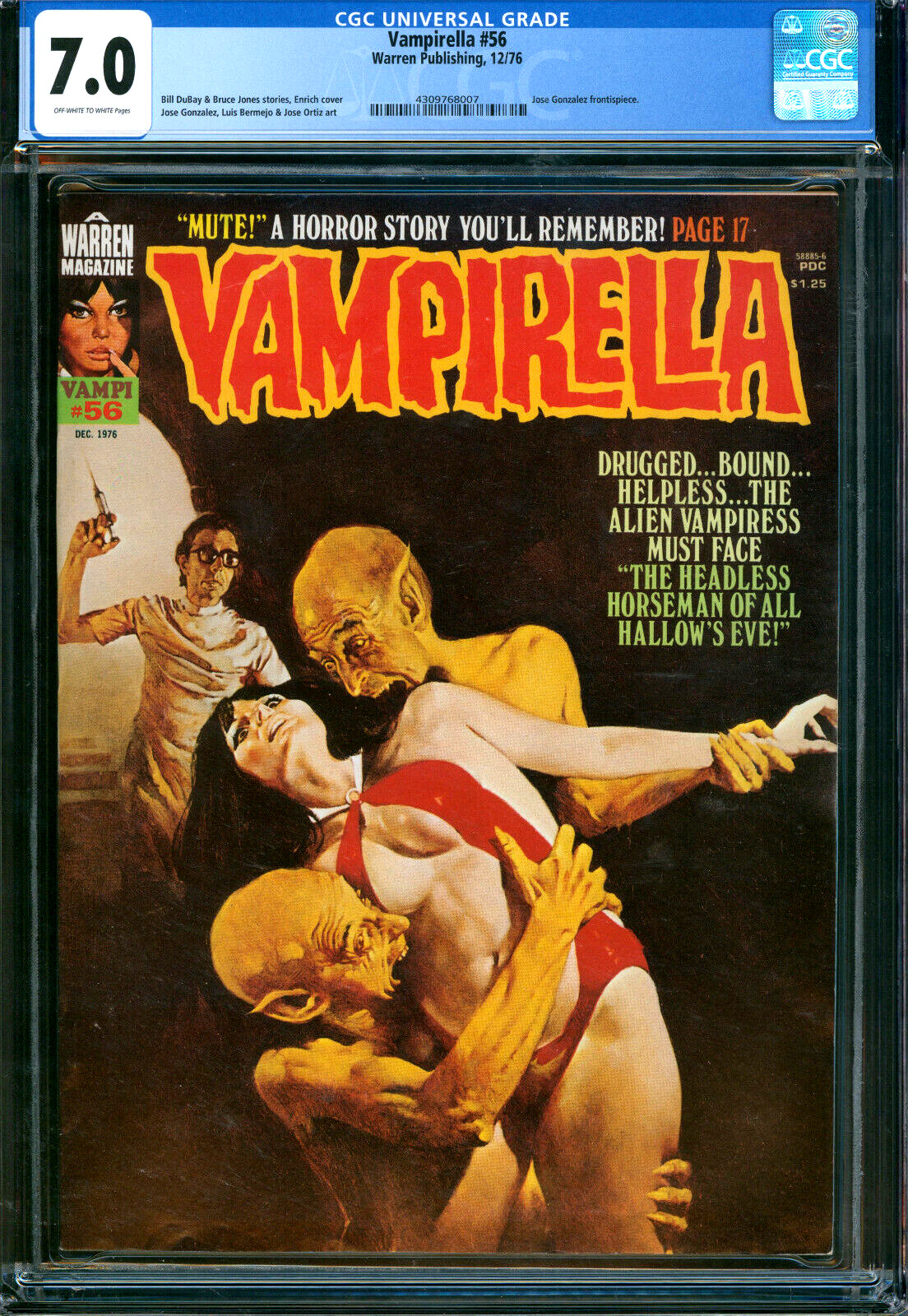 Vampirella #56 Enrich Cover Warren Publishing 1976 CGC 7.0