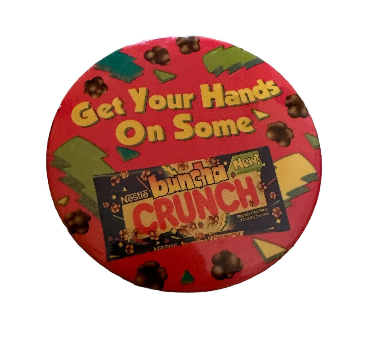 Nestle Buncha Crunch Pinback Button Candy Bar Advertising Chocolate Vintage